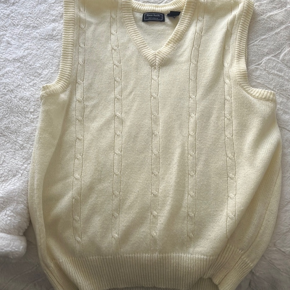 Cream vest for sale! Runs a bit big